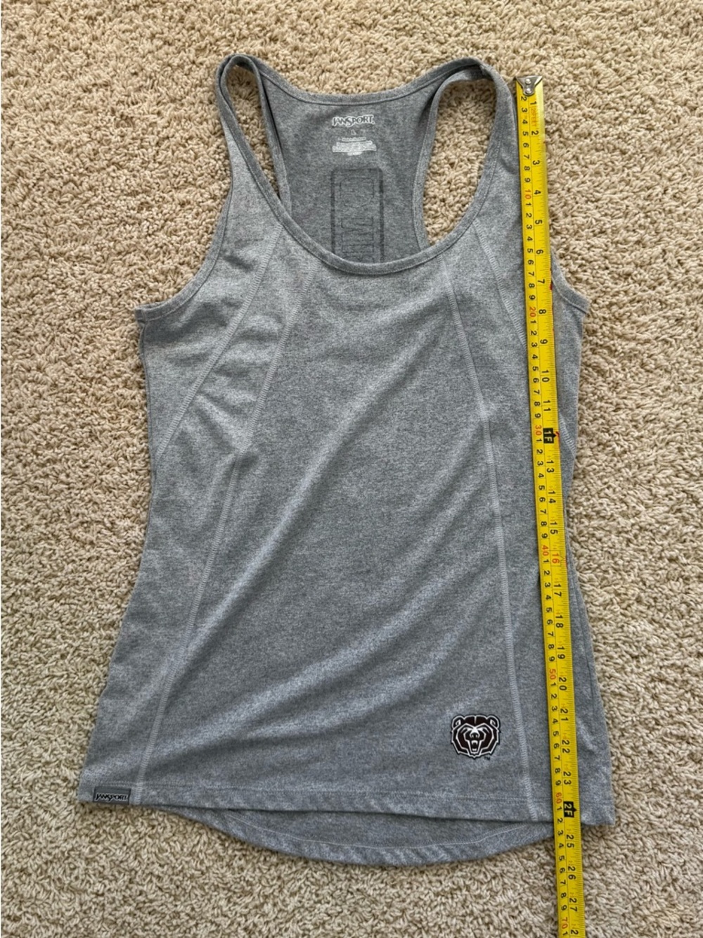 Jansport Gray Heather Racerback Tank Missouri State University large
